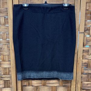 Chic Black and Gray Wool Women's Pencil Skirt
